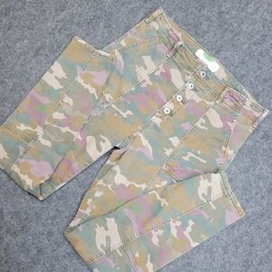 Anthropologie Utility Pants Womens 30 Camo Skinny Leg Button Fly Jefferson Y2K